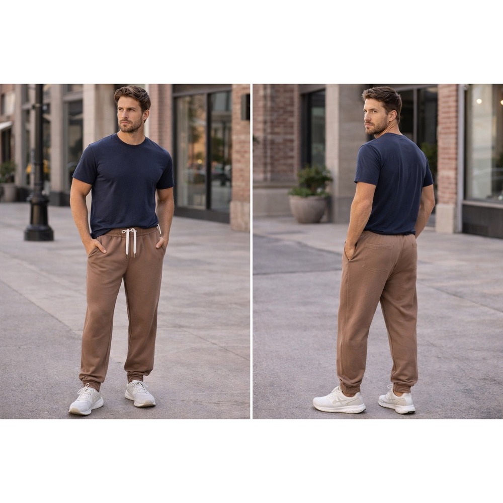 Vuori Men's Performance Jogger Mahogany Brown Recycled Stretch Sweatpants Medium